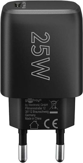 Goobay Φορτιστής Χωρίς Καλώδιο με Θύρα USB-C 25W Power Delivery Μαύρος (65367)