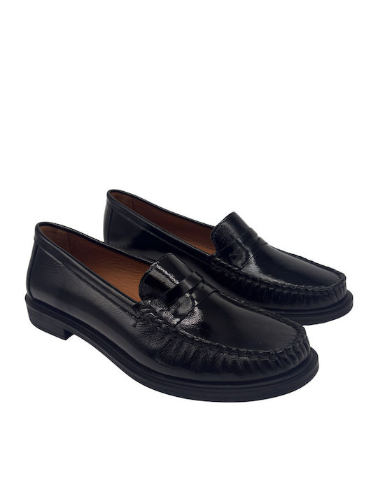 Δερμάτινα Γυναικεία Loafers σε Μαύρο Χρώμα