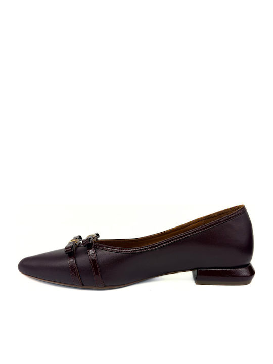 Δερμάτινα Γυναικεία Loafers σε Μπορντό Χρώμα