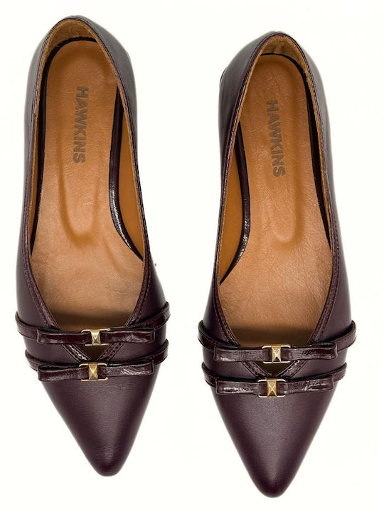 Δερμάτινα Γυναικεία Loafers σε Μπορντό Χρώμα
