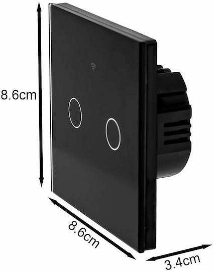 Recessed Touch Wall Switch Wi-Fi Lighting Two-Way with Frame Black