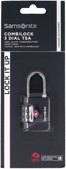 Samsonite 3dial Steel Padlock Brass Combination with TSA Certification 32mm Blue 1pcs