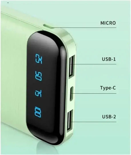 WK WP-163 Power Bank 20000mAh с 2 USB-A порта Зелен