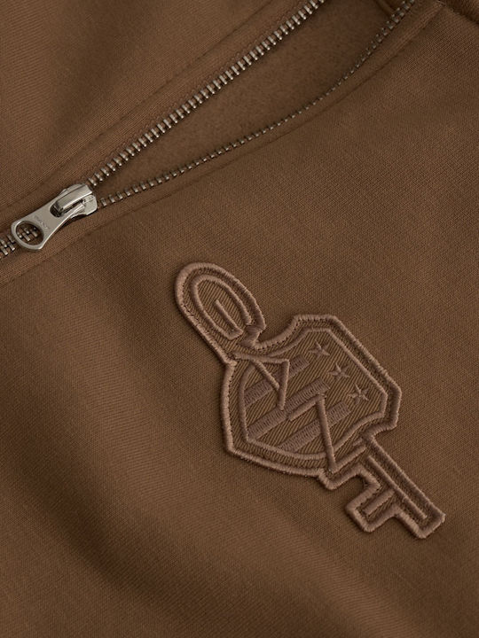 Damen Sweatshirtjacke Beige