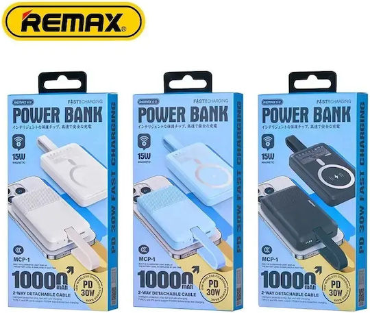 Remax MCP-1 Power Bank 10000mAh 30W με Θύρα USB-A και 2 Θύρες USB-C Power Delivery Μαύρο