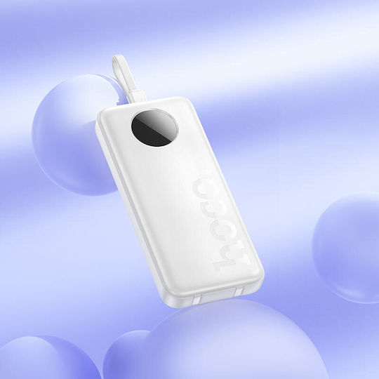 Hoco J132 Power Bank 10000mAh with USB-A Port and USB-C Port White