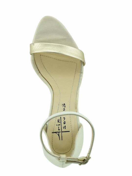 Ecru High Heels with Strap