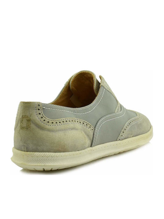 Leather Men's Slip-On Grey