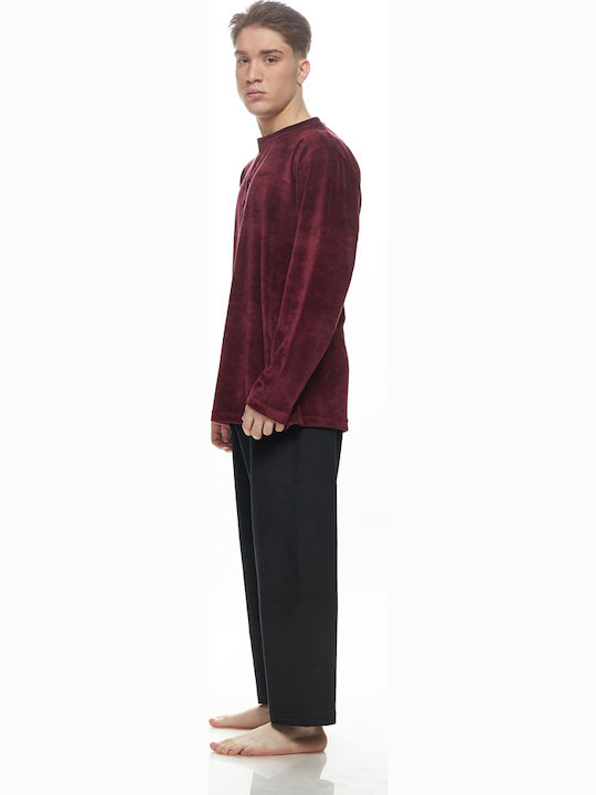 Galaxy Winter Men's Pyjamas Cotton Burgundy