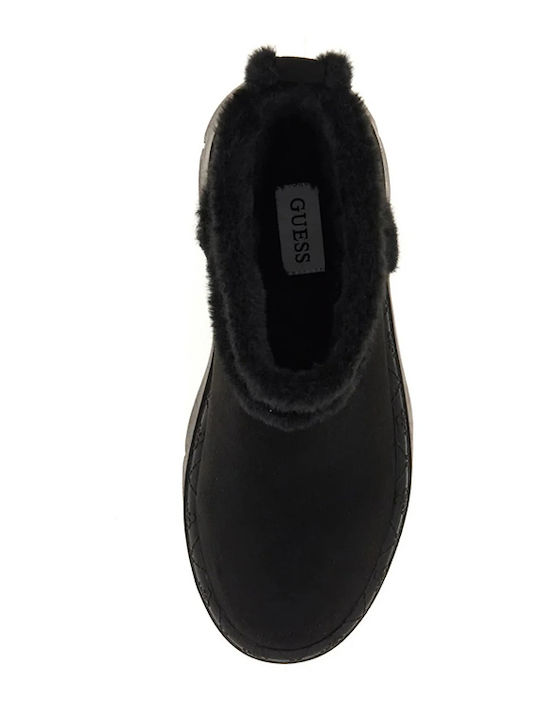 Women's Ankle Boots with Fur Black