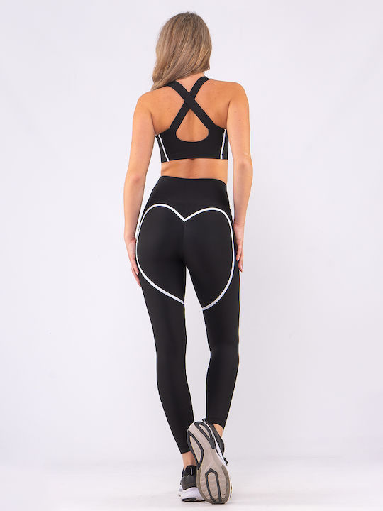 Training Women's Long Firming High Waist & Push Up Black Leggings