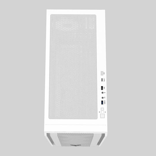 Preyon Nest Windy Gaming Midi-Turm Computergehäuse mit Seitenfenster Weiß