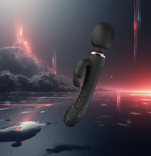 Smd Limitless Wand Vibrator 3-in-1 Rabbit Wireless Clitoral Vibrator & Realistic Dildo Black