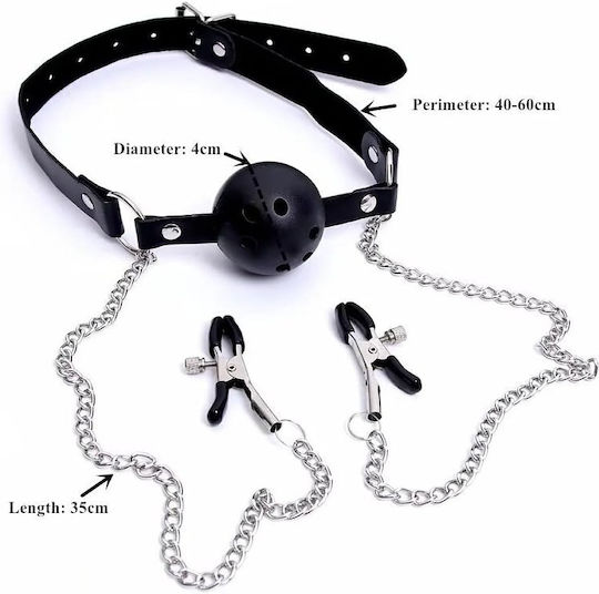 Smd Moanifesto Mouth Gag Nipple Clamps Bdsm Set Leather Phimotra Nipple Clamps