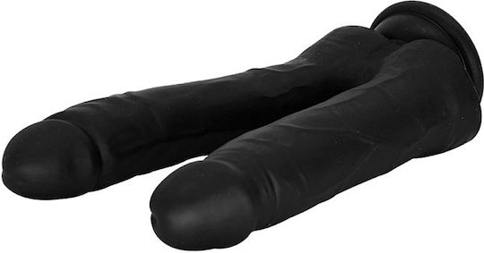 OrgasmOS Διπλό Dildo με Βεντούζα Μαύρο SMD-431OOS-1716BK