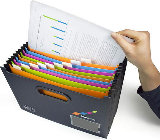 Rapesco A4 Supafile Desktop Expanding File Organiser Germ Savvy 13 Parts 1489