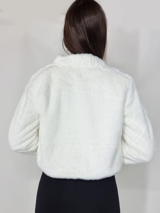 Scurtă Blană de damă White