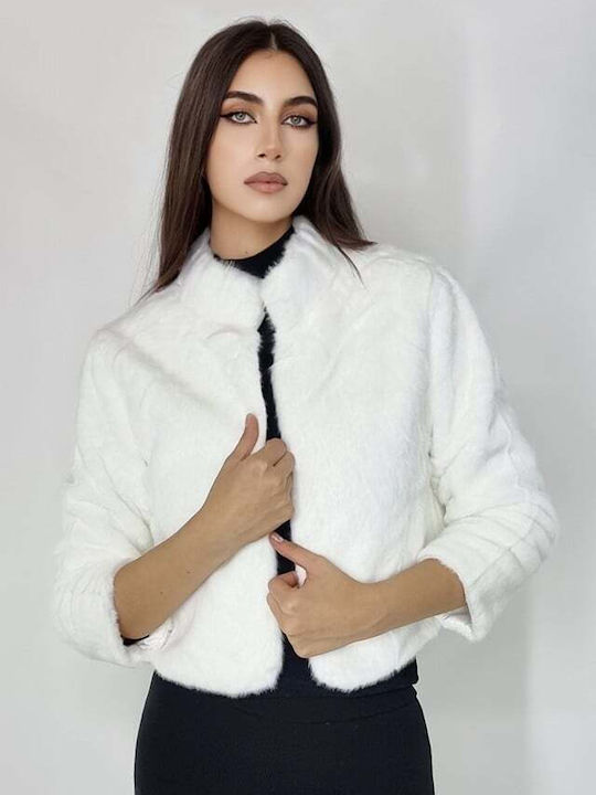 Scurtă Blană de damă White