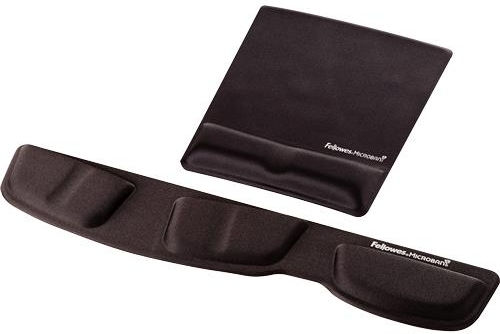 Fellowes Health-V Fabrik Mouse Pad (209.6mm) με Στήριξη Καρπού Μαύρο 9181201