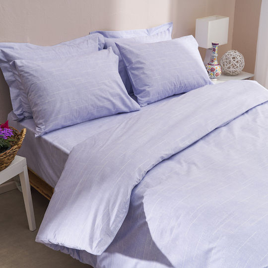 Charalambidis Textiles Salonica Κουκκίδες Σετ Σεντόνια Υπέρδιπλα 220x260εκ. Λιλά (4τμχ)