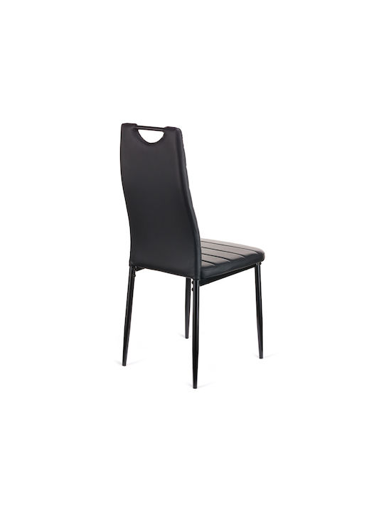 Tonia Pu Dining Room Artificial Leather Chair Black-leg Black 52x43x96cm