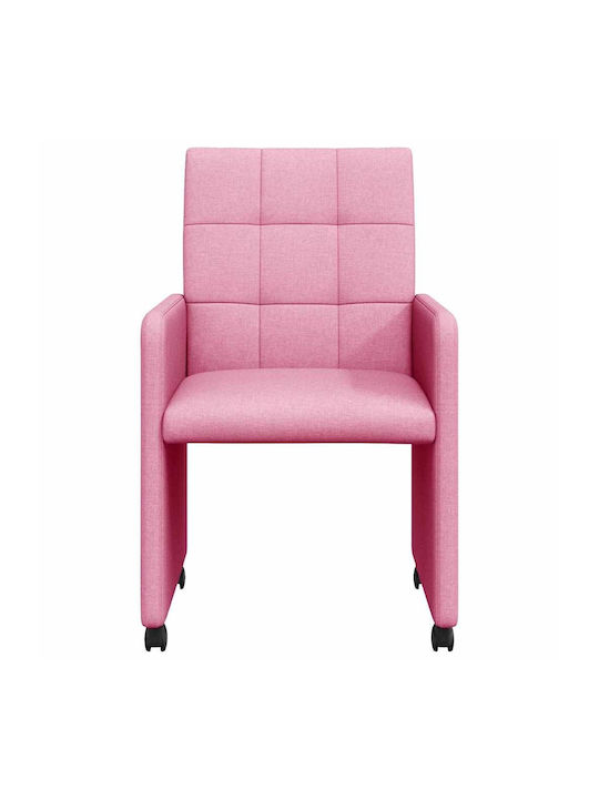 Dining Room Fabric Armchair Pink 58x65x94cm 2pcs