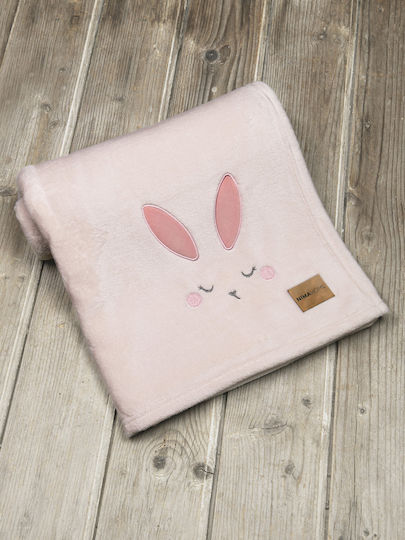 Nima Одеяло Детско легло Bunny Флийс Розов 110x150см.