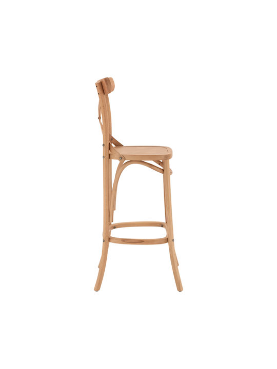 Hocker Bar mit Rückenlehne Hölzernes Gioliana Beech Natural 46x46x109cm