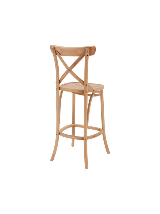Hocker Bar mit Rückenlehne Hölzernes Gioliana Beech Natural 46x46x109cm