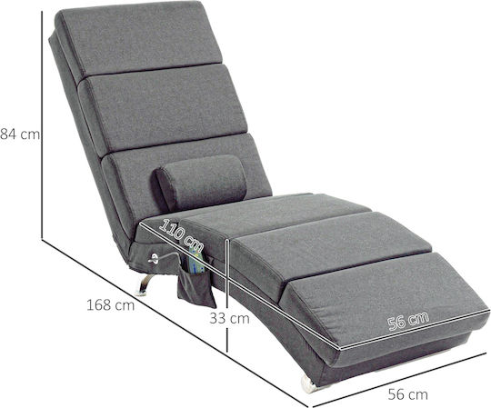 Relax Massage Gray Armchair 56x168x84cm