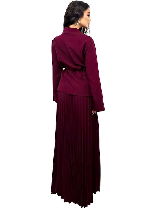 Σετ με Φούστα Burgundy Σετ με Φούστα Burgundy