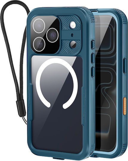 Husă Shellbox Iphone 17 Pro Max Ip68 Rezistentă La Apă Și Șocuri 2m Cu Șnur Inclus Albastru Verde