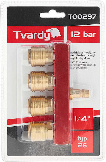 Distribuitor Aer 4 Ieșiri Racordare Rapidă 1/4"