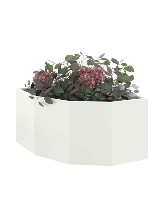 vidaXL Ghiveci Metal Alb 60x60x35cm.