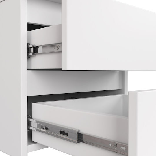 Wooden Chest of Drawers with 5 Drawers White 40x35x92cm