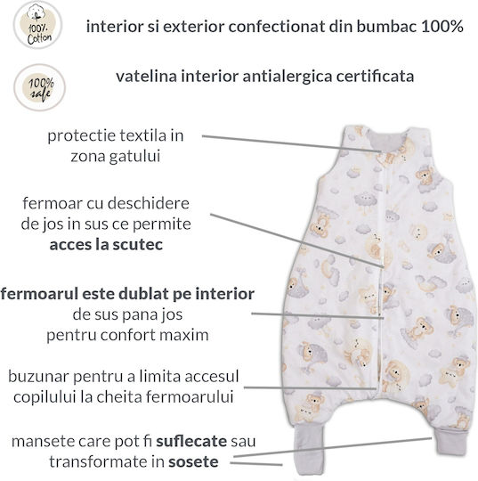 Kidizi Sac De Dormit De Primăvară Alb