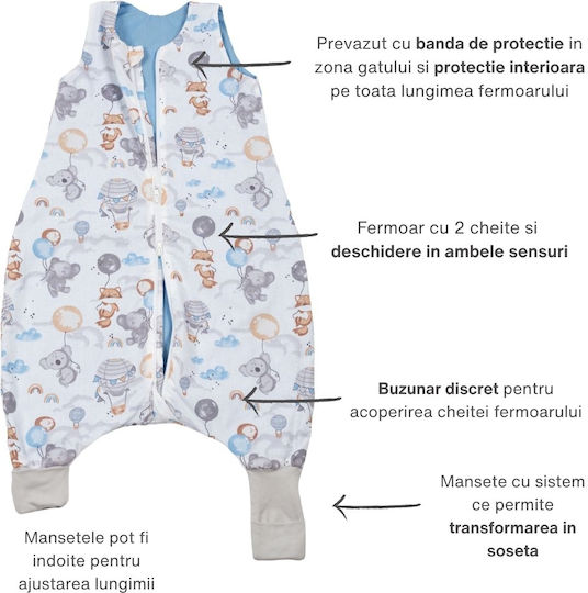 Kidizi De primăvară Sac de dormit 1 tog Albastru