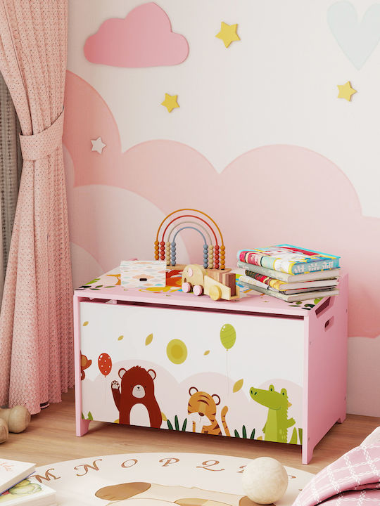 Aiyaplay Children's Storage Box made of Wood Pink 60x37x39cm 1pcs