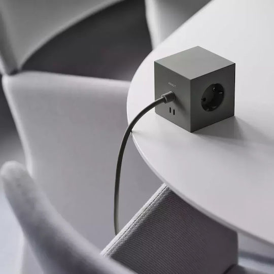 AVOLT PowerCube 3 Positionen mit USB-C und Kabel 3m Grün
