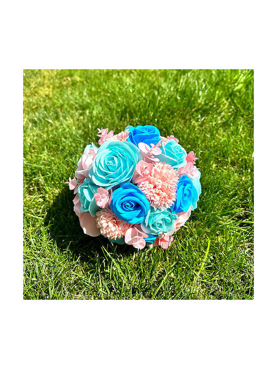Buchet De Mireasă Trandafiri Anemone Săpun Dalie Roz-albăstrui