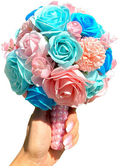 Buchet De Mireasă Trandafiri Anemone Săpun Dalie Roz-albăstrui