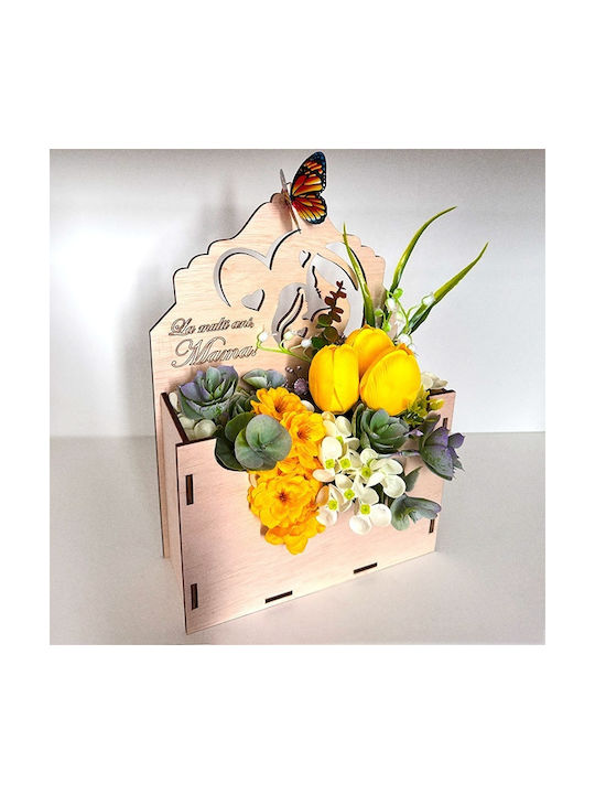 Aranjament Floral Envelo Flori De Săpun Hortensia Lalele Cerastium Plante Artizanale În Cutie Specială Din Lemn
