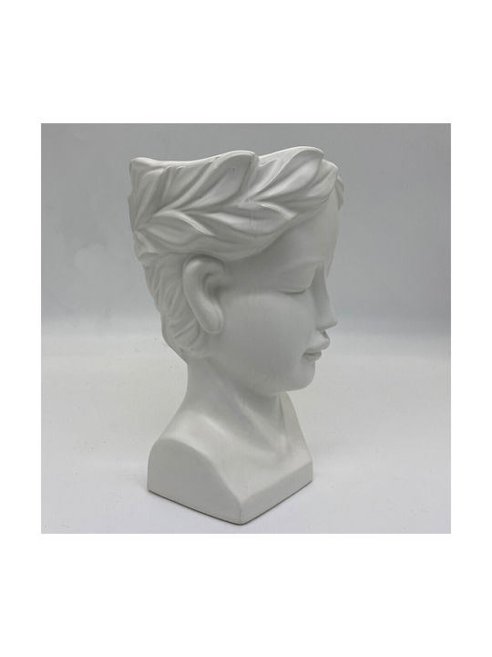 Velve Vază Decorativă Ceramică Alb 14x14cm 1buc