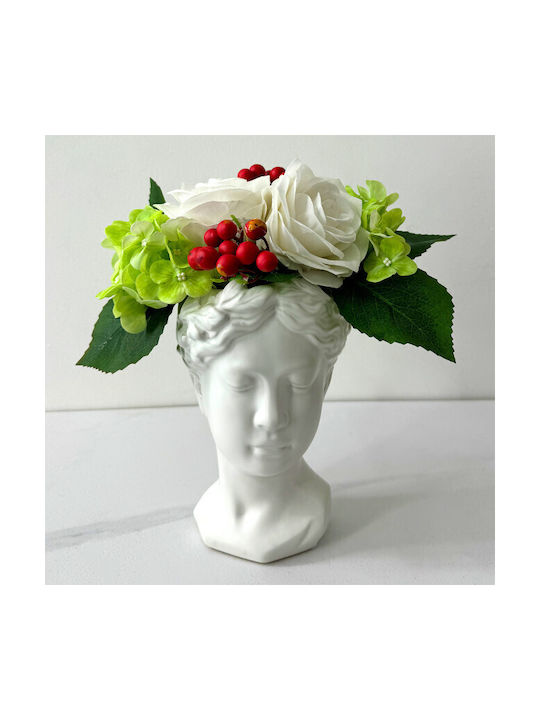 Velve Vază Decorativă Ceramică Alb 20x20x20cm 1buc
