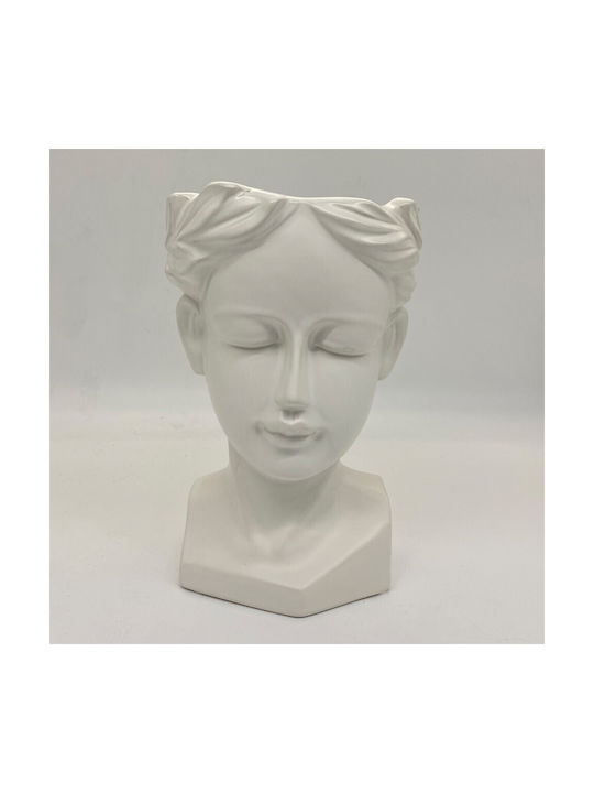 Velve Vază Decorativă Ceramică Alb 14x14cm 1buc