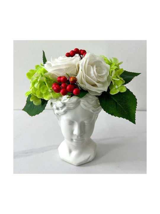 Velve Vază Decorativă Ceramică Alb 20x20x20cm 1buc