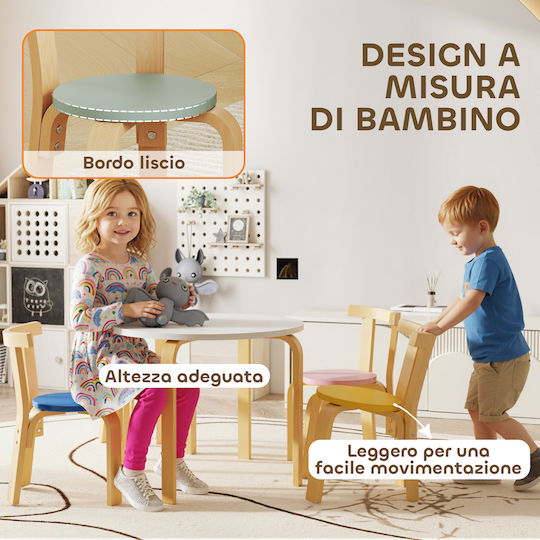 Kids Table and Chairs Set for Painting Multicolour Aiyaplay