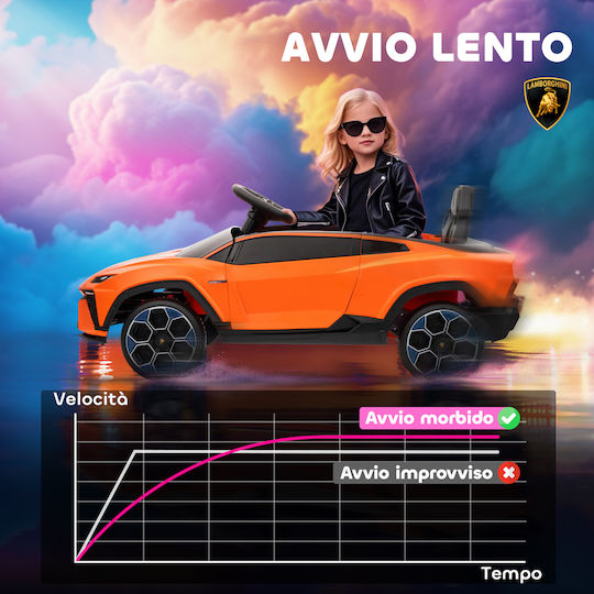 Lamborghini Едноместен с Дистанционно Управление Вдъхновен 12 Волта Оранжев