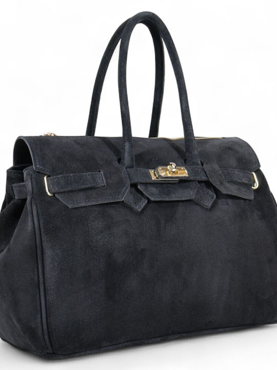 Damentasche Handtasche Schulter Suede Schwarze