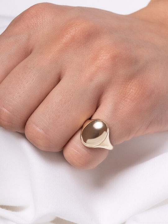 Lunaorocreations Women's Chevalier Ring 14K Yellow Gold Oval